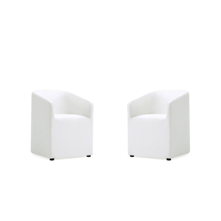 Anna Modern Round Faux Leather Dining Armchair (Set of 2) Image 4