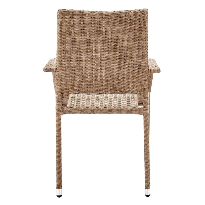 2-Piece Genoa Patio Dining Armchair in Nature Tan Weave Image 6