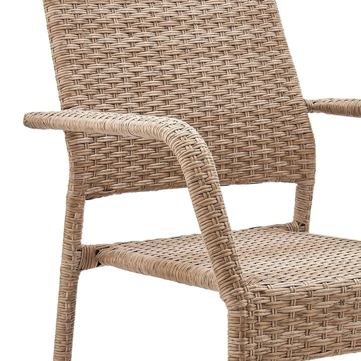 2-Piece Genoa Patio Dining Armchair in Nature Tan Weave Image 7