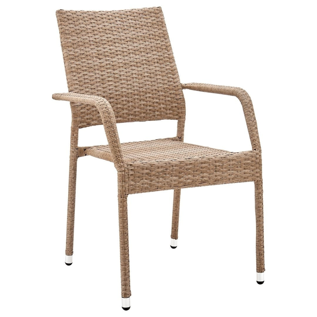 2-Piece Genoa Patio Dining Armchair in Nature Tan Weave Image 8