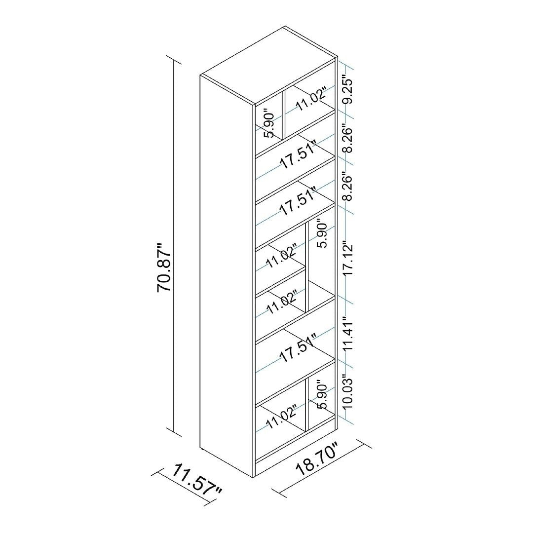 Valenca Bookcase 4.0 with 10 shelves in White Image 3