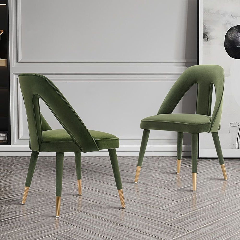 Modern Neda Velvet Dining Chair - Set of 2 Image 2