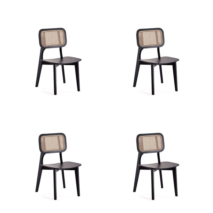 Versailles Dining Chair Set of 4 Mid-Century American Ash Wood with Cane Detail Image 1