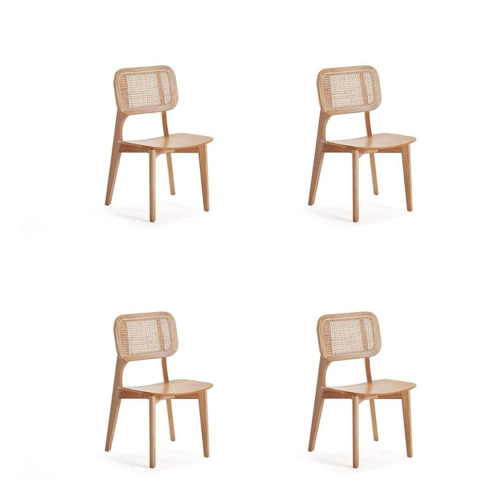 Versailles Square Dining Chair and Natural Cane - Set of 4 Image 1