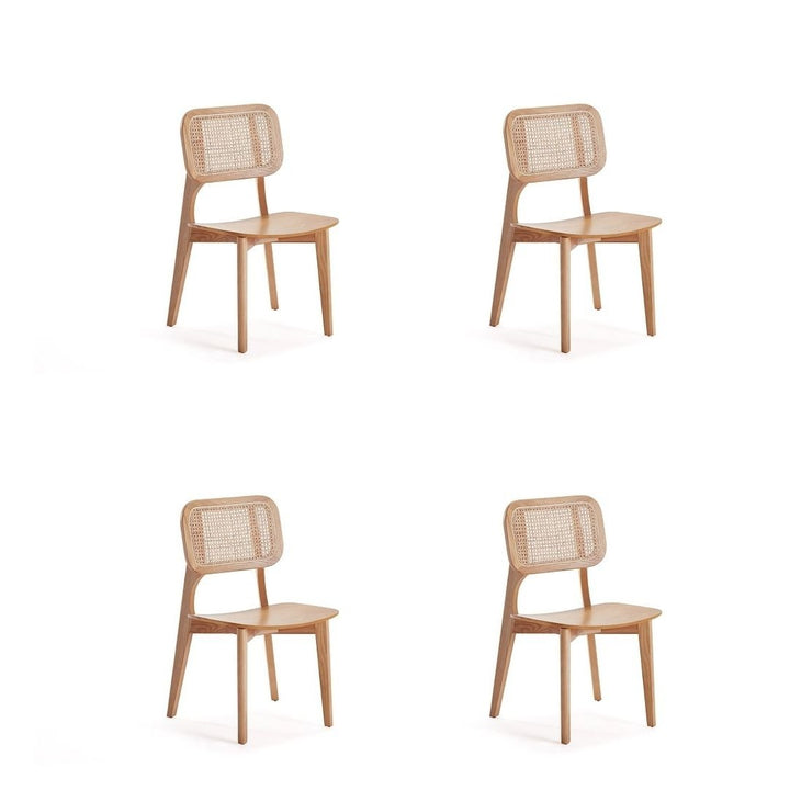 Versailles Dining Chair Set of 4 Mid-Century American Ash Wood with Cane Detail Image 4