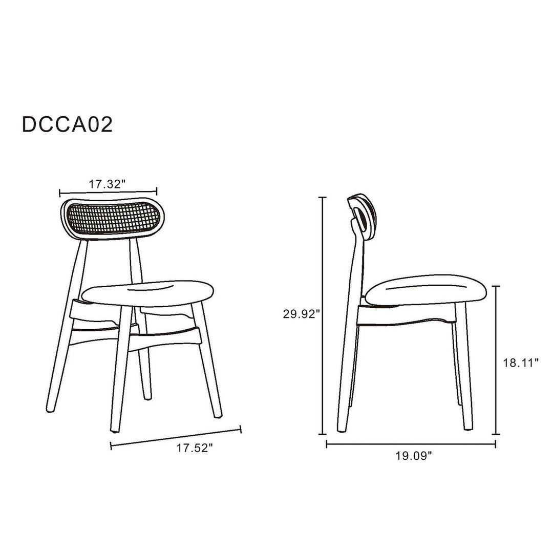 Colbert Dining Chair and Cane with Grey Upholstered Seating - Set of 4 Image 3