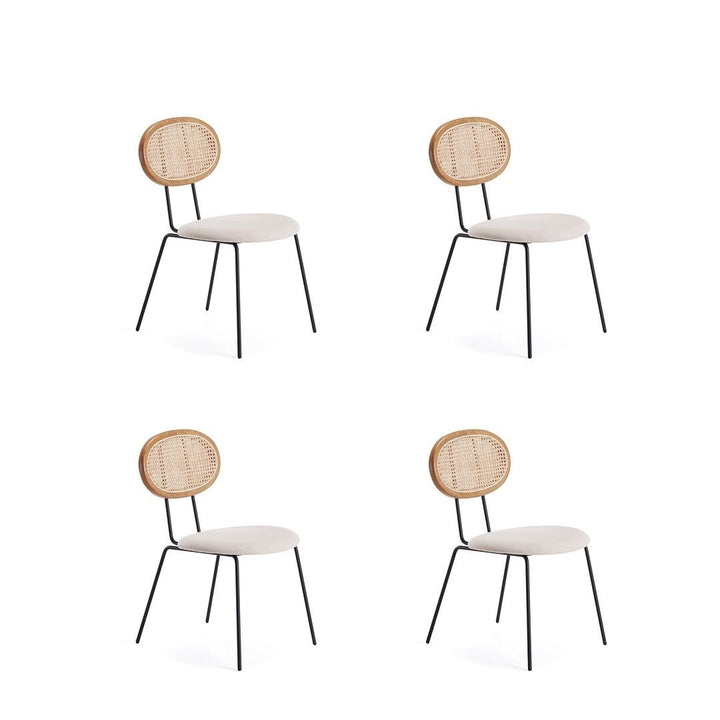 Jardin Dining Chair with Cane and Grey Upholstered Seating - Set of 4 Image 1