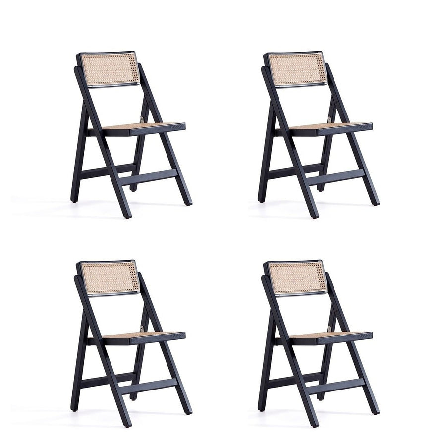 Pullman Folding Dining Chair and Natural Cane - Set of 4 Image 1
