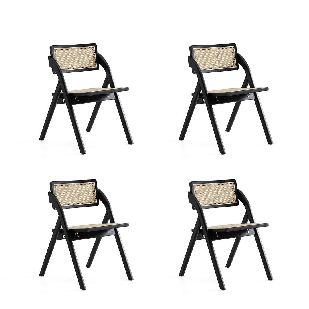 Lambinet Folding Dining Chair Set of 4 Natural Cane Ash Wood Farmhouse Style Image 1