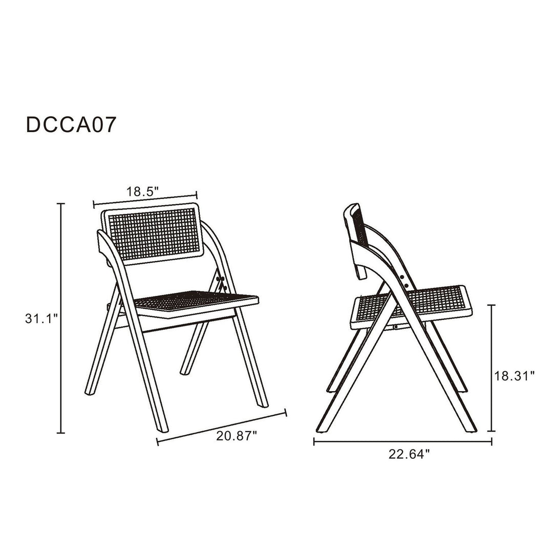 Lambinet Folding Dining Chair and Natural Cane - Set of 4 Image 3