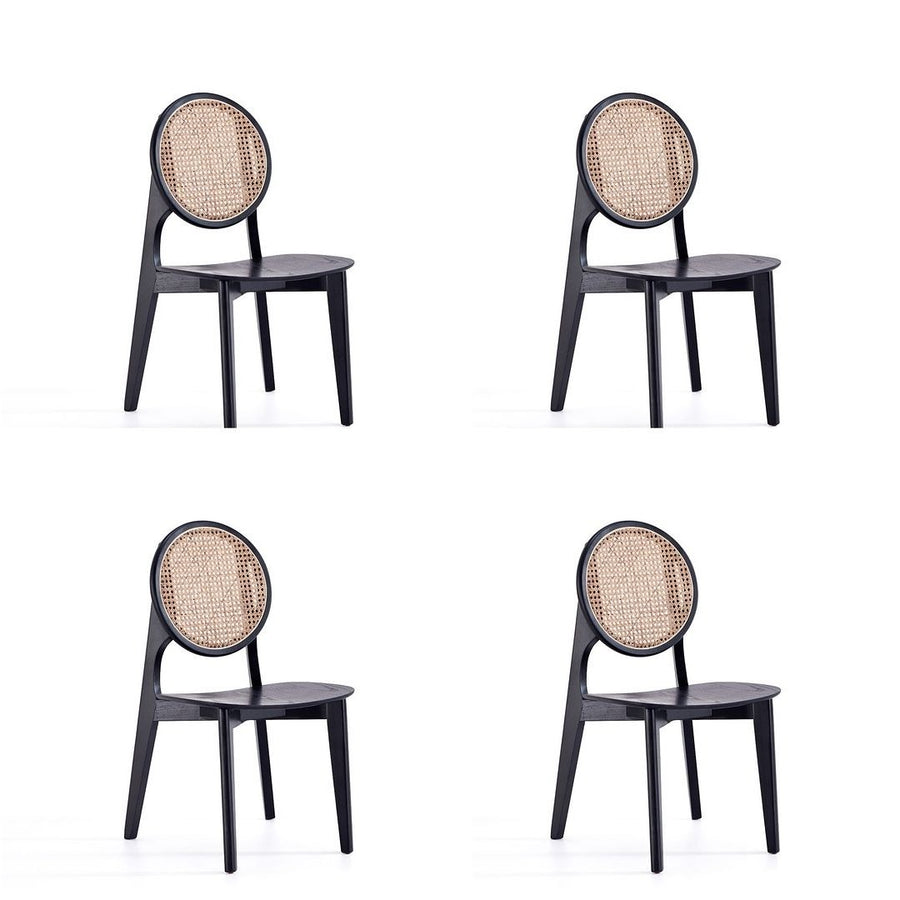 Versailles Round Dining Chair and Natural Cane - Set of 4 Image 1