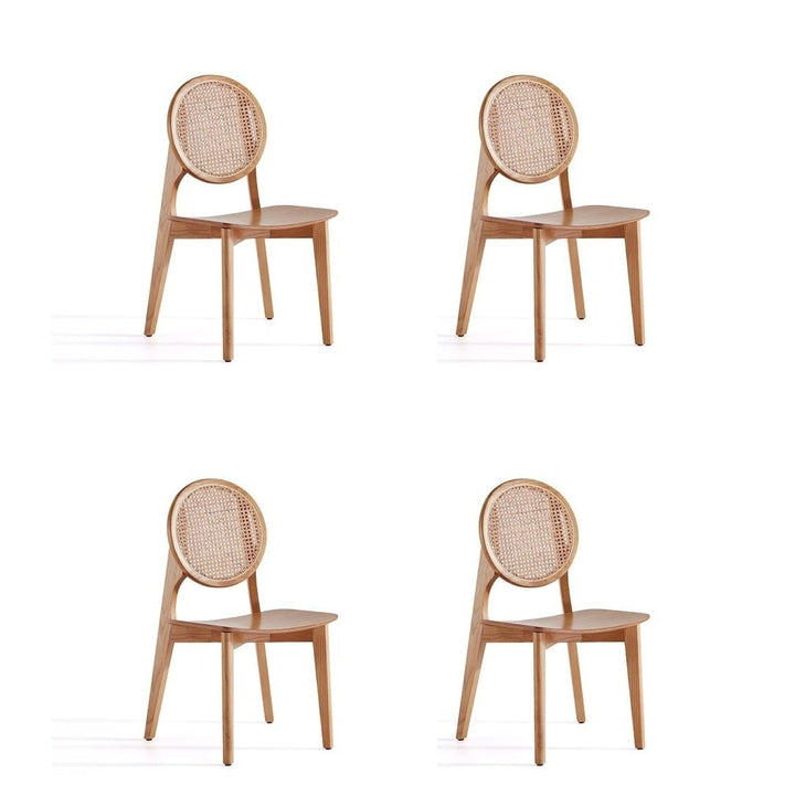 Versailles Round Dining Chair and Natural Cane - Set of 4 Image 1