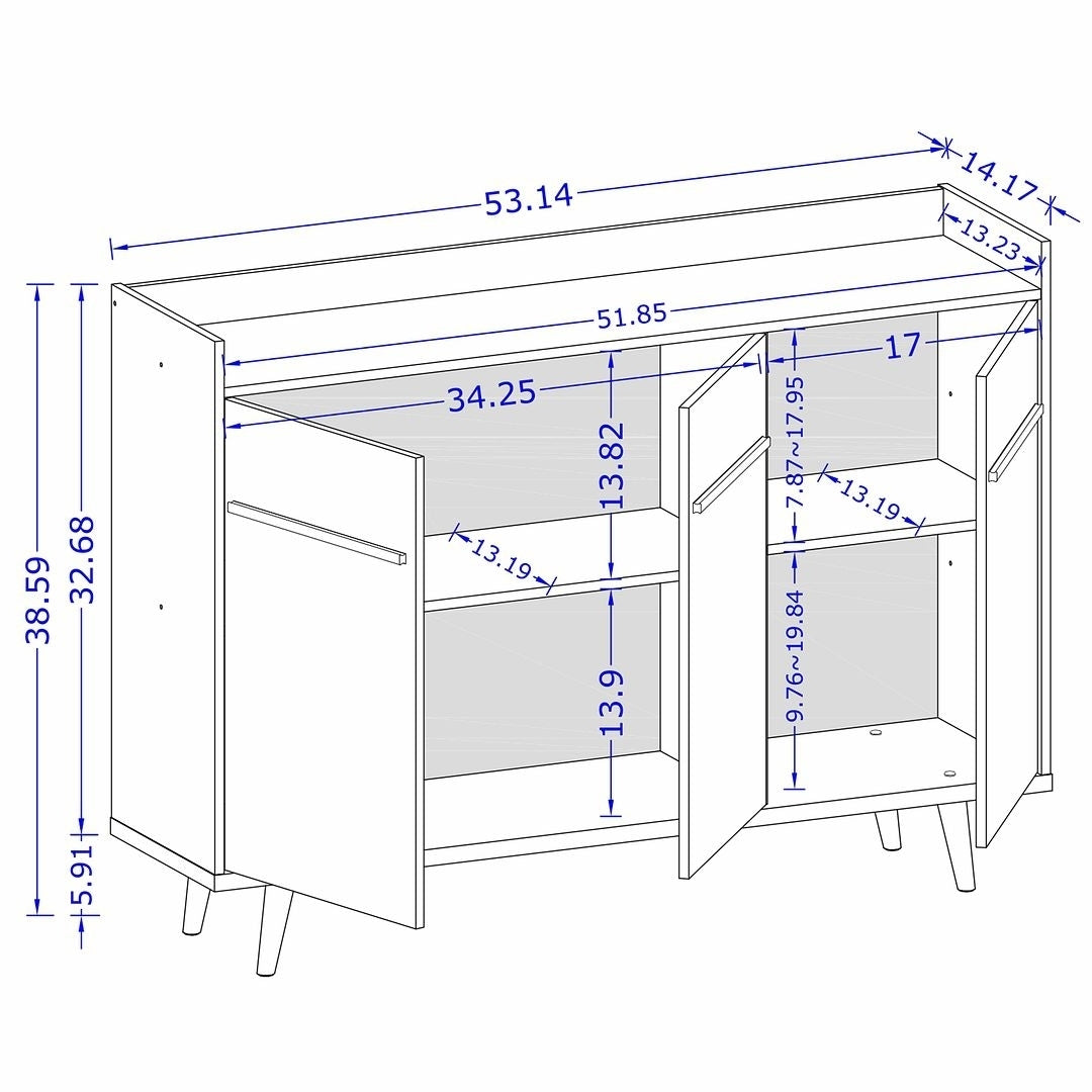 Bradley 53.54 Buffet Stand with 4 Shelves Image 3