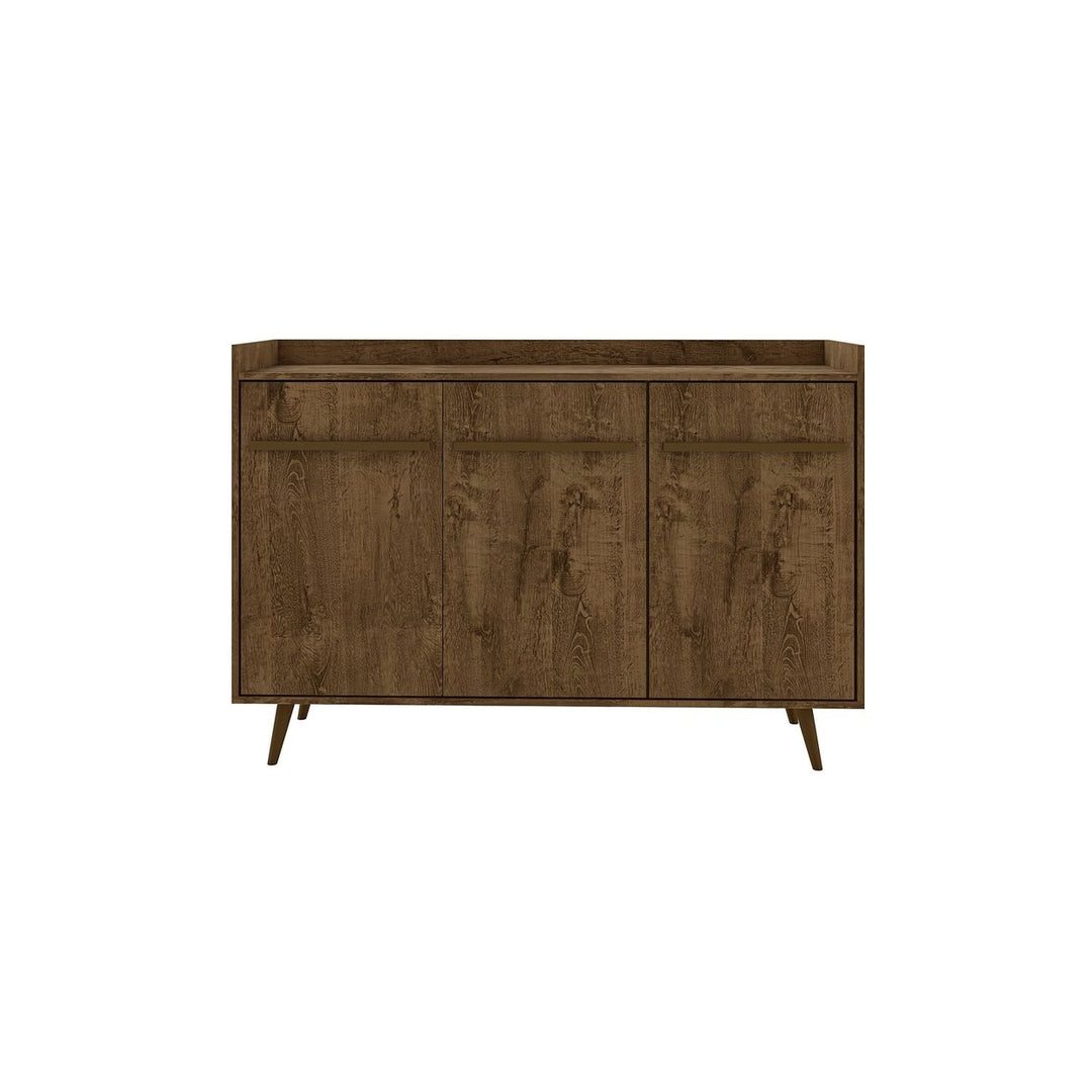 Bradley Buffet Stand 53.54 Inch Mid-Century 4 Shelves Storage Sideboard Brown Image 6