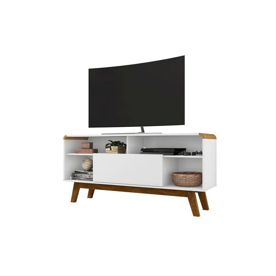 Camberly 53.54 TV Stand with 5 Shelves and Cinnamon Image 1