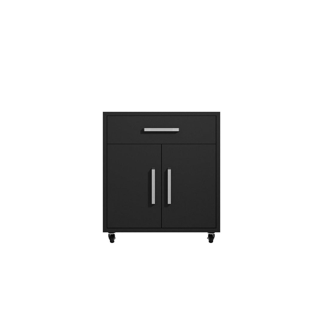 Eiffel 28.35" Mobile Garage Storage Cabinet with 1 Drawer Soft Close Wheels Grey Image 1