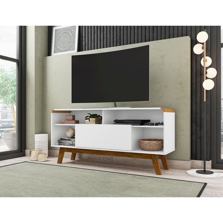 Camberly 53.54 TV Stand with 5 Shelves and Cinnamon Image 2