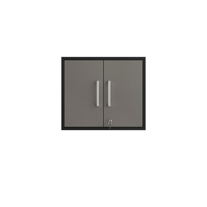 Eiffel Floating Garage Storage Cabinet with Lock Grey Wall Mounted Modern Design Image 1