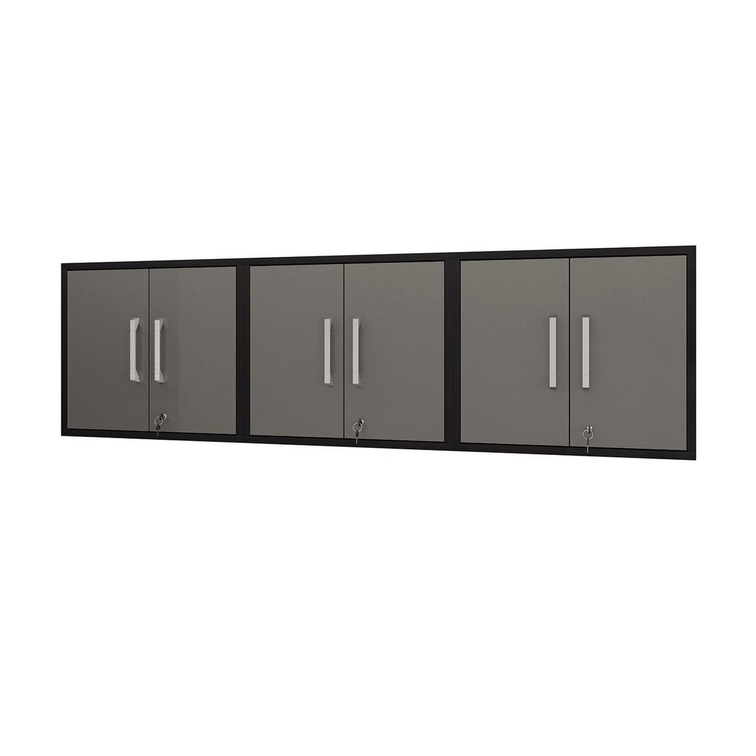 Eiffel 3-Piece Floating Garage Cabinet Set Modern Grey Wall Storage System Image 1