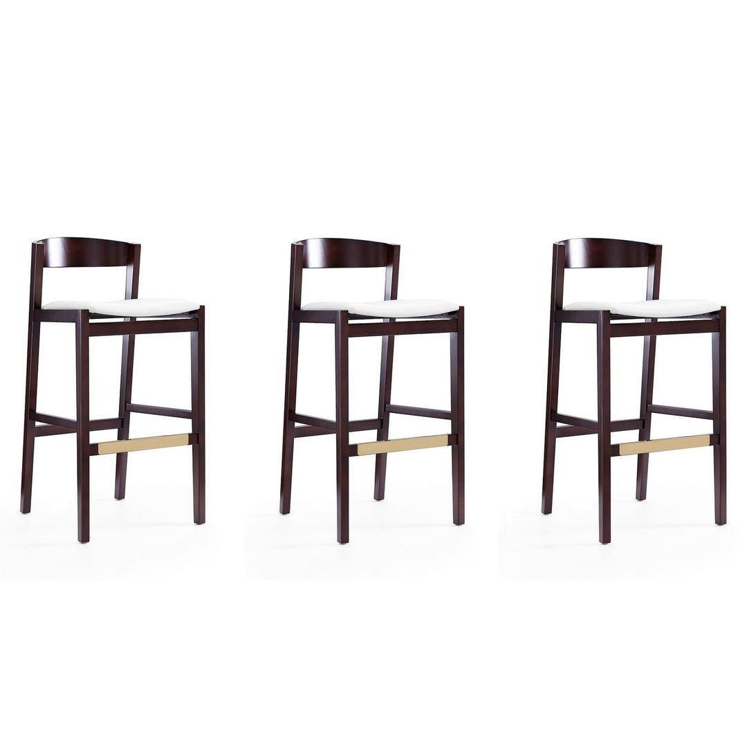 Klismos Beech Wood Barstool Set of 3 40.75 in Curved Back Modern Design Image 1