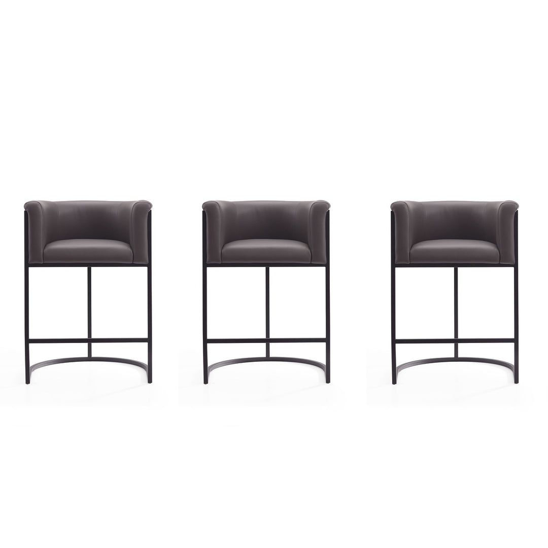 Cosmopolitan Cream Black Metal Counter Height Bar Stool Set of 3 33.8 in Image 6