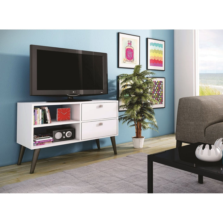 Dalarna TV Stand with 2 shelves in White Image 2