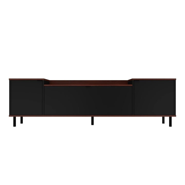 Mosholu 66.93 TV Stand Nut Brown with 3 Shelves and Storage Cabinets Image 1