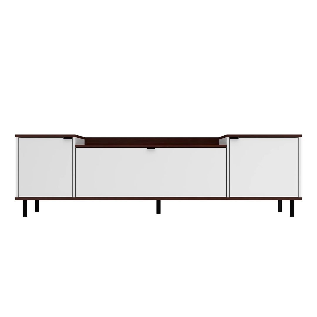 Mosholu 66.93 TV Stand Nut Brown with 3 Shelves and Storage Cabinets Image 4