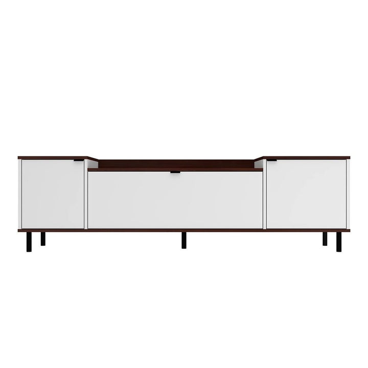 Mosholu 66.93 TV Stand Nut Brown with 3 Shelves and Storage Cabinets Image 1