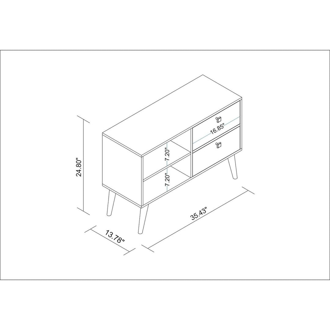 Dalarna TV Stand with 2 shelves in White Image 3