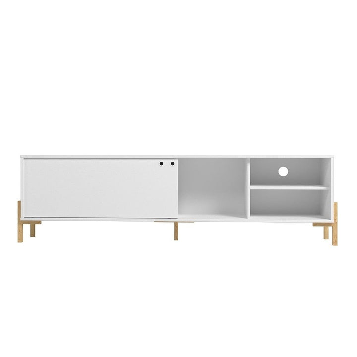 Bowery 72.83 TV Stand Mid-Century Design 4 Shelves Sliding Door Storage Image 1