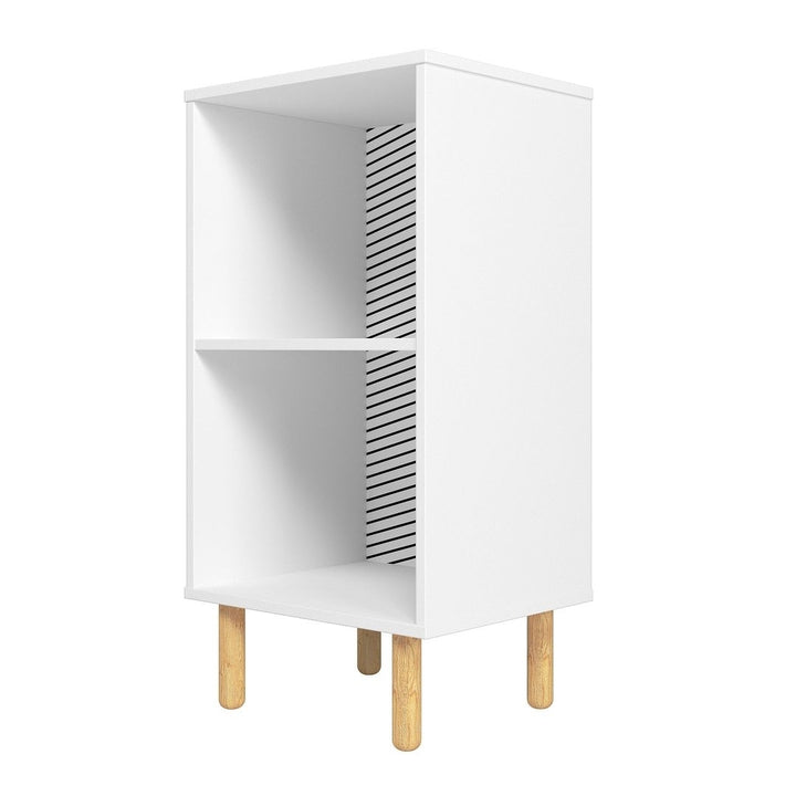 Essex Nightstand with 2 Shelves in White and Zebra Image 6