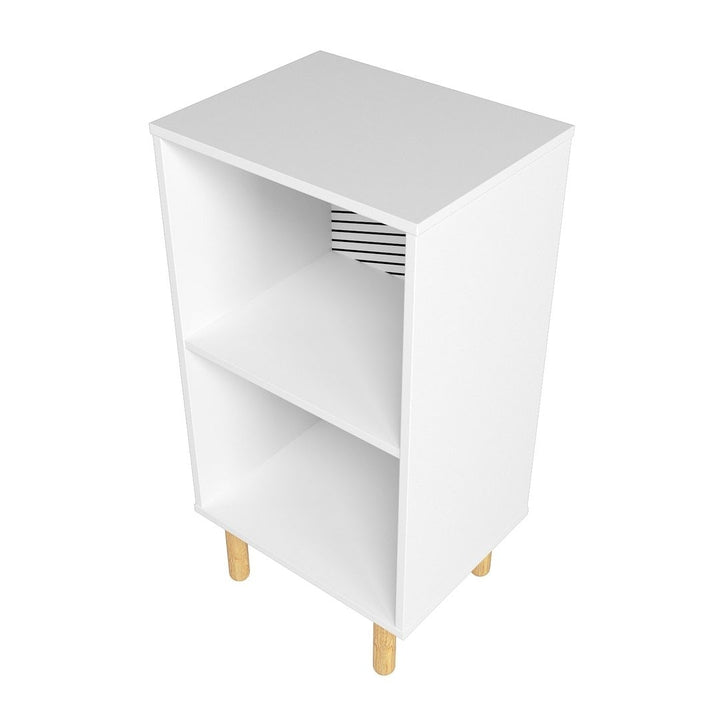 Essex Nightstand with 2 Shelves in White and Zebra Image 8