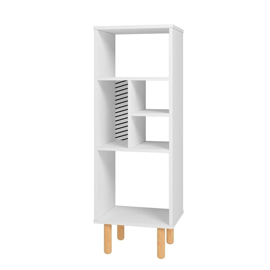 Essex 42.51 Bookcase with 5 Shelves in White and Zebra Image 1