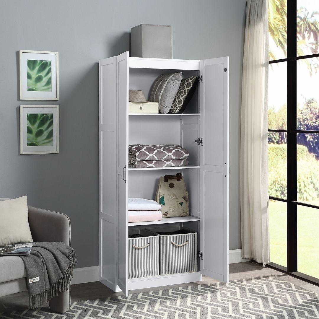 Hopkins Modern Storage Closet 3.0 Cabinet with 4 Shelves Soft Close Doors Image 2