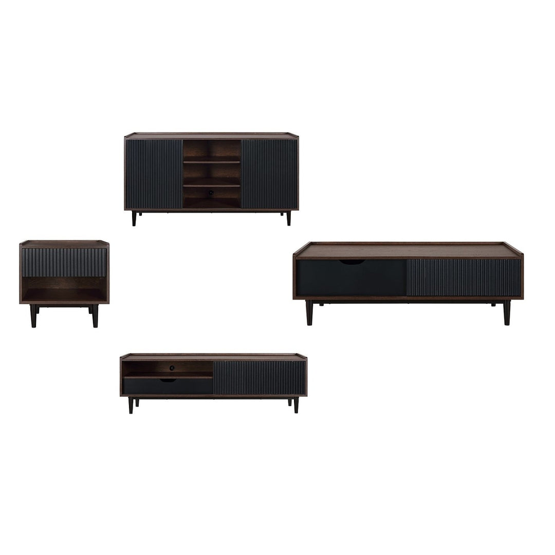 Duane 4 Piece Living Room Set TV Stand Sideboard Coffee Table End Table Modern Image 4