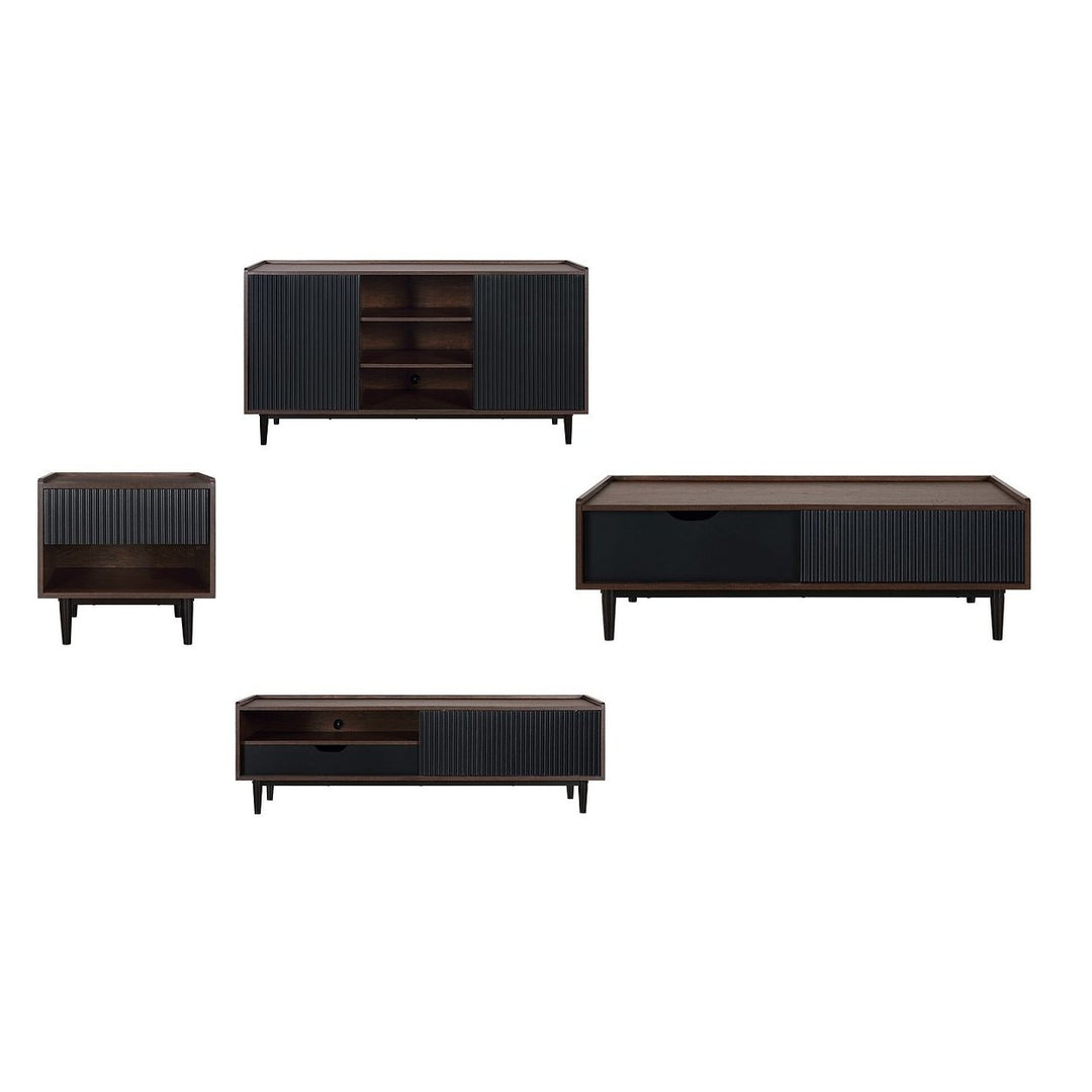 Duane 4 Piece Living Room Set TV Stand Sideboard Coffee Table End Table Modern Image 1