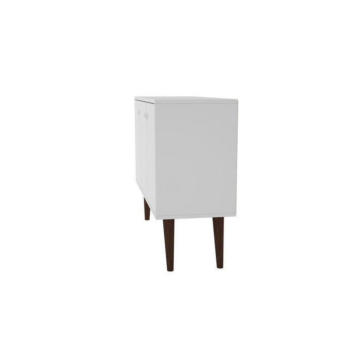 Bromma Buffet Stand 35.43" White Mid-Century Modern 3 Shelves 3 Doors Image 5