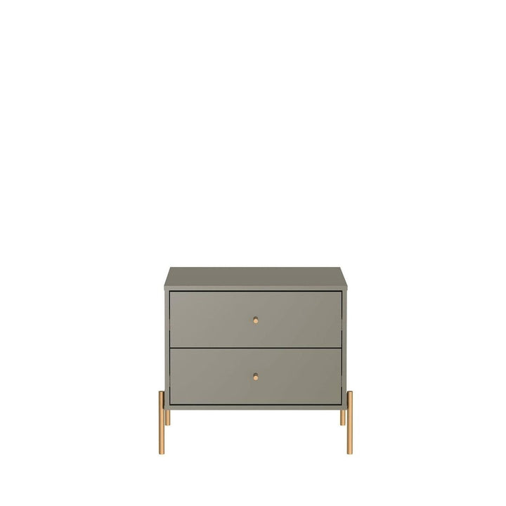 Jasper Nightstand Gold Legs Gloss Finish Modern Chic Bedroom Living Room Decor Image 1