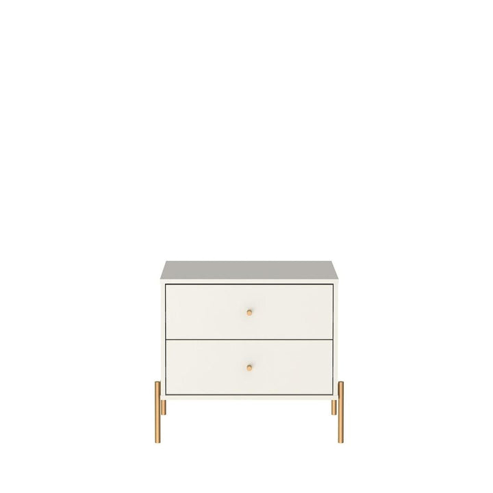 Jasper Nightstand Gold Legs Gloss Finish Modern Chic Bedroom Living Room Decor Image 1