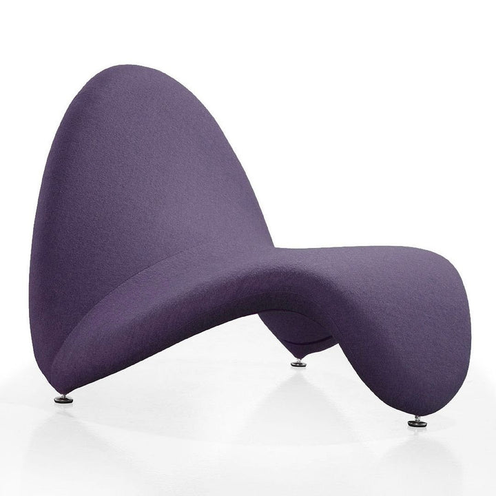 MoMa Purple Wool Blend Accent Chair Sculptural Modern Design Organic Curves Image 1