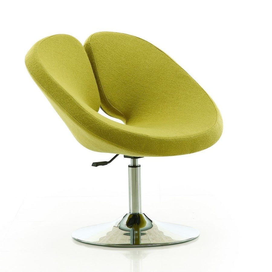 Perch Green and Polished Chrome Wool Blend Adjustable Chair Image 1