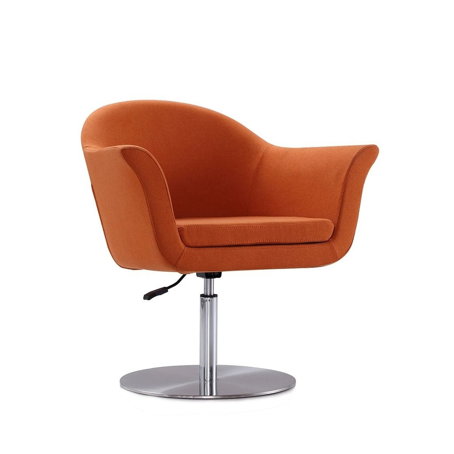 Voyager Orange and Brushed Metal Woven Swivel Adjustable Accent Chair Image 1