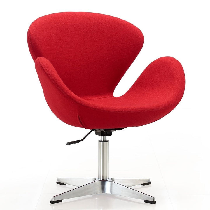 Manhattan Comfort Raspberry Faux Leather Adjustable Swivel Chair Chrome Base Image 1