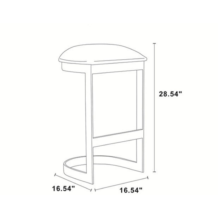 Aura 28.54 in. White and Polished Brass Stainless Steel Bar Stool Image 3