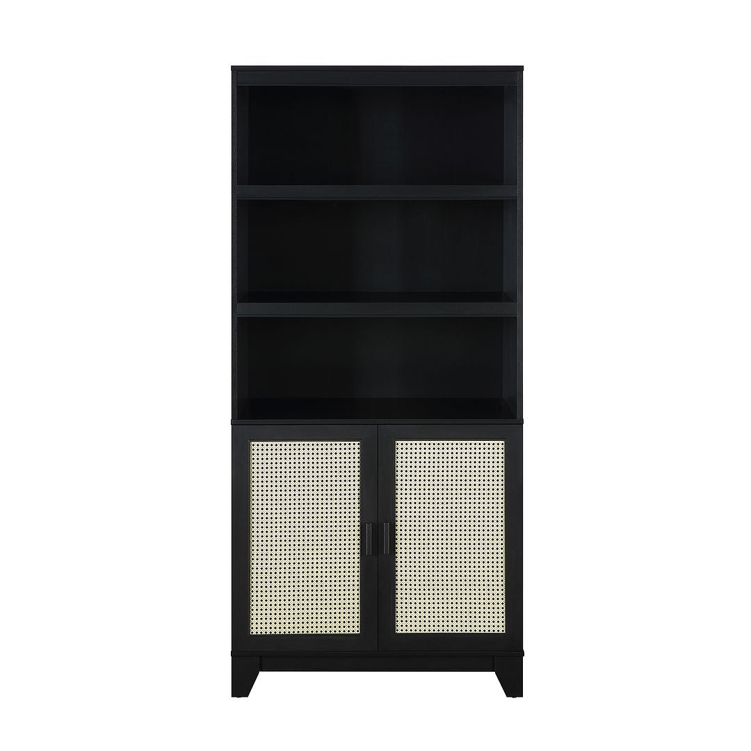 Sheridan Modern Cane Bookcase with Adjustable Shelves Image 1