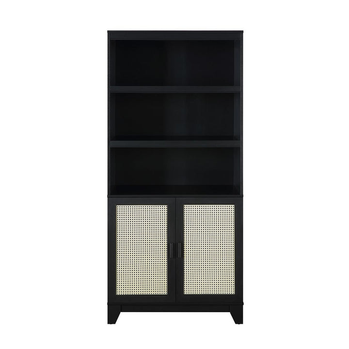 Sheridan Modern Cane Bookcase with Adjustable Shelves Image 1