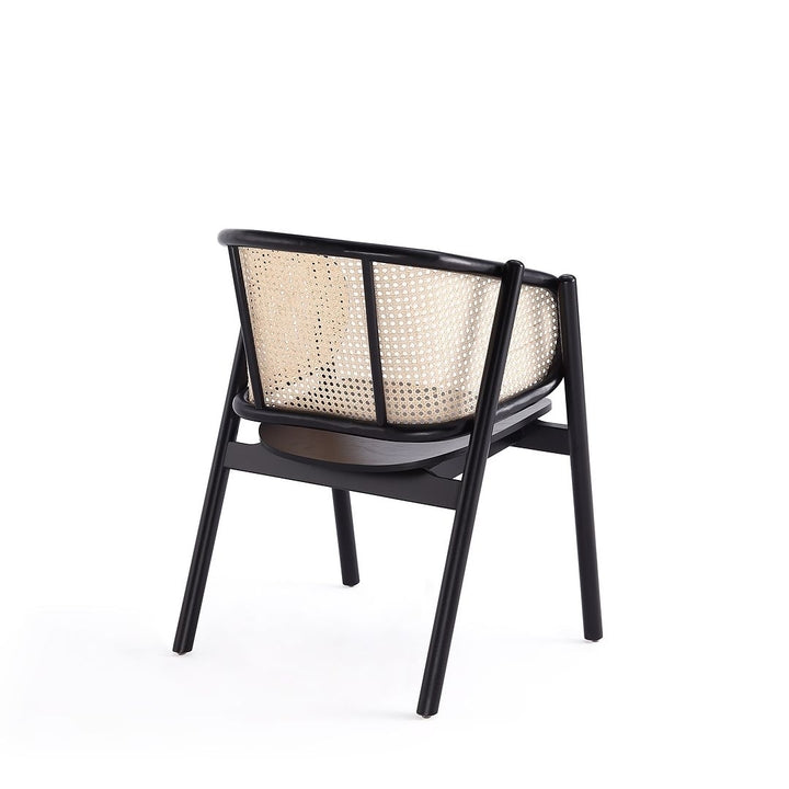 Versailles Armchair in Black and Natural Cane Image 6