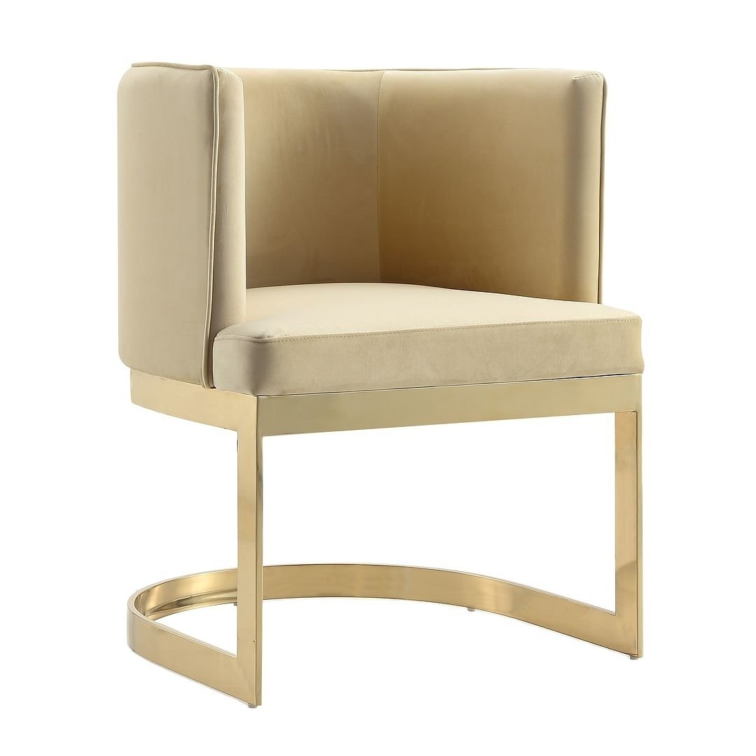 Aura Royal Blue Velvet Dining Chair Polished Brass Base Modern Design Curved Back Image 5