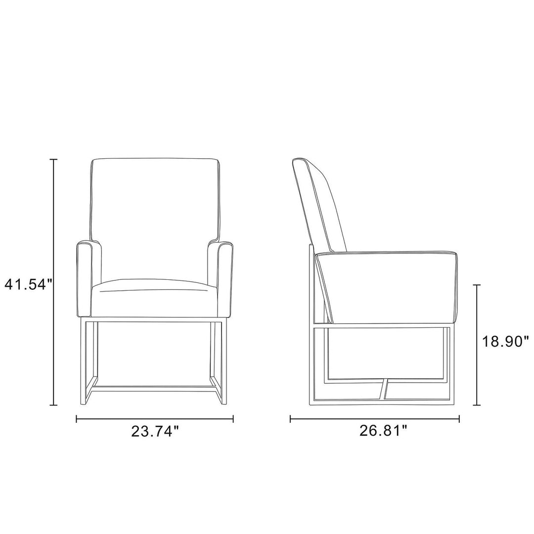 Element Blue Velvet Dining Armchair Modern High-Back Chrome Frame Industrial Chic Image 3